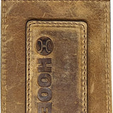 HOOey Embossed Logo (Brown) - Men's Money Clip Wallet