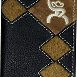 HOOey Diamond Patchwork Cowhide - Men's Bifold Money Clip Wallet