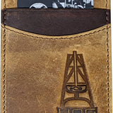 HOOey Embossed Logo (Brown) - Men's Money Clip Wallet