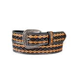 Ariat Brown Floral Diamond Embossed - Men's Leather Belt