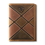 Ariat Patchwork Embossed - Men's Trifold Wallet