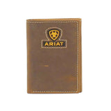 Ariat Brown Inlay Ribbon Logo - Mens Tri-Fold Wallet - Hatcountry