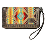Ariat Cruiser Southwestern Orange- Clutch Wallet - Hatcountry