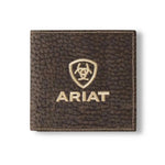Ariat Embroidered Shield Genuine Bullhide Leather (Brown) - Men's Bifold Wallet - Hatcountry