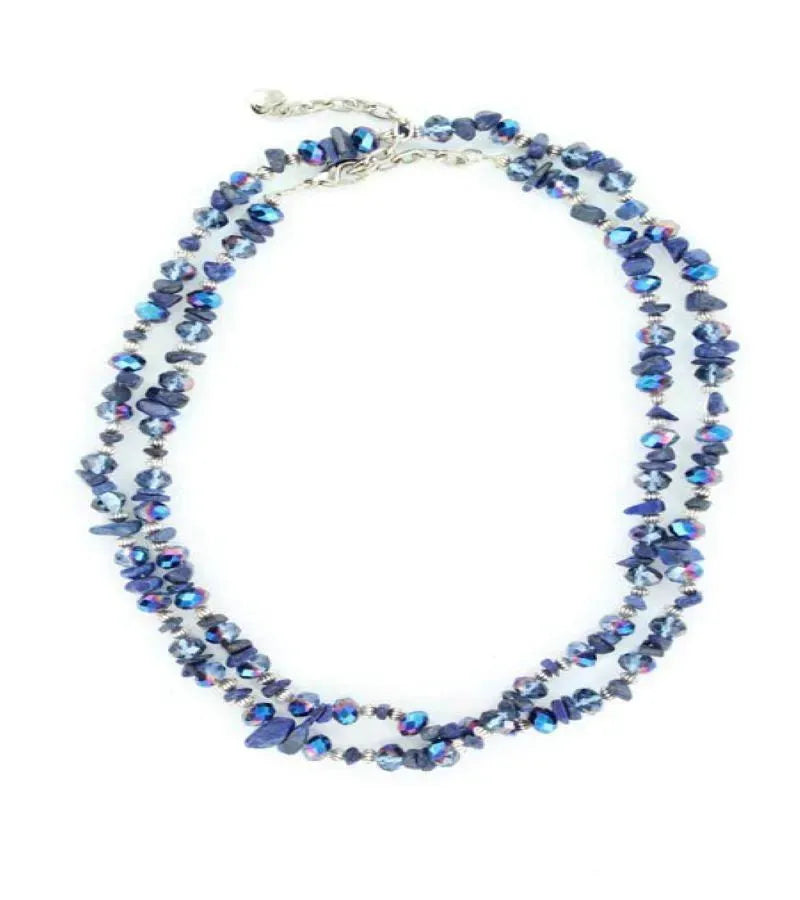 BU 35" Stone (Blue) - Womans Necklace - Hatcountry