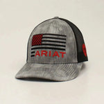 ARIAT Flag Shield Logo (Heathered Grey/Black) - Trucker Cap - Hatcountry