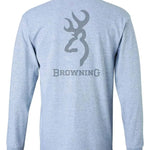 Browning Signature Buckmark (Sport Grey) - Mens Long Sleeve T-Shirt - Hatcountry