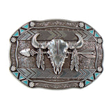 Nocona Bull Skull Arrows - Belt Buckle