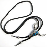 Deadwood Tradiing Turquoise Longhorn - Bolo Tie