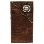 Ariat Gator / Floral Embossed (Brown) - Men's Rodeo Wallet - Hatcountry
