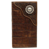 Ariat Gator / Floral Embossed (Brown) - Men's Rodeo Wallet - Hatcountry