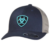 ARIAT Turquoise Outline Shield (Navy/Grey) - Ball Cap - Hatcountry