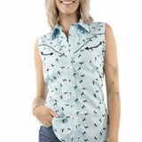 Honey Creek Sleeveless Horses - Women's Western Blouse