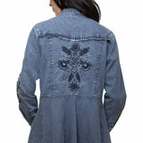 Honey Creek Floral Embroidery - Women's Denim Shirt