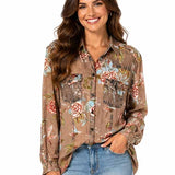 Honey Creek Flowing Flowers - Women's Western Blouse