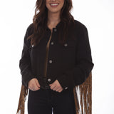 Honey Creek Leopard Fringe - Women's Jean Jacket