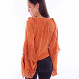 Honey Creek Crochet Sleeves - Women's Western Blouse