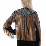 Scully Denim Fringe - Women's Leather Jacket