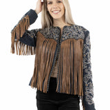 Scully Denim Fringe - Women's Leather Jacket