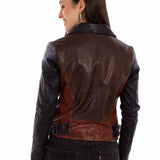 Scully Color Blocked - Women's Leather Moto Jacket