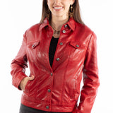 Scully Washed Buttons - Women's Leather Jean Jacket
