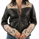 Scully Floral Yokes - Women's Leather Jacket
