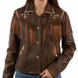 Scully Conchos and Fringes - Women's Leather Jacket