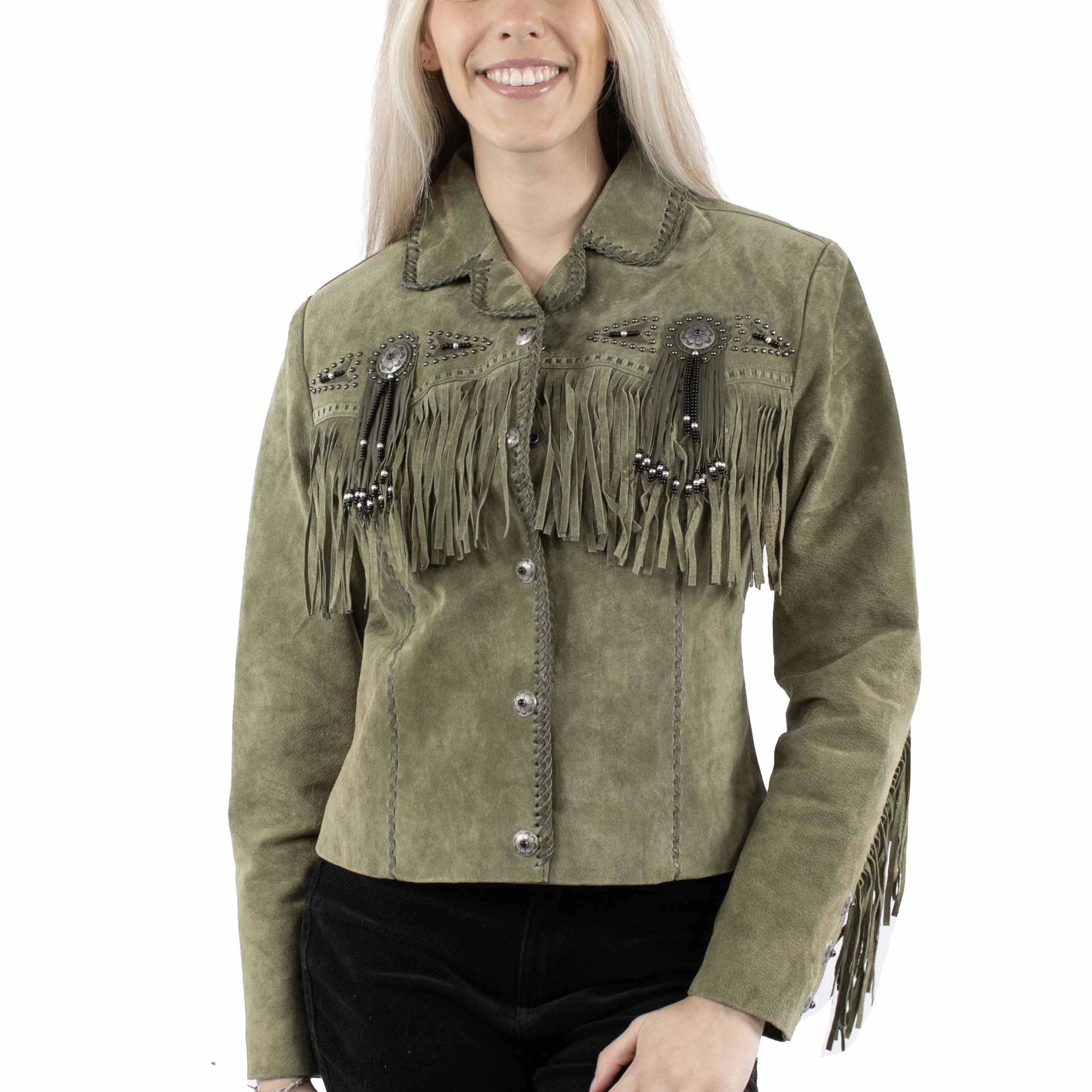 Scully Beaded Fringe - Women's Leather Jacket