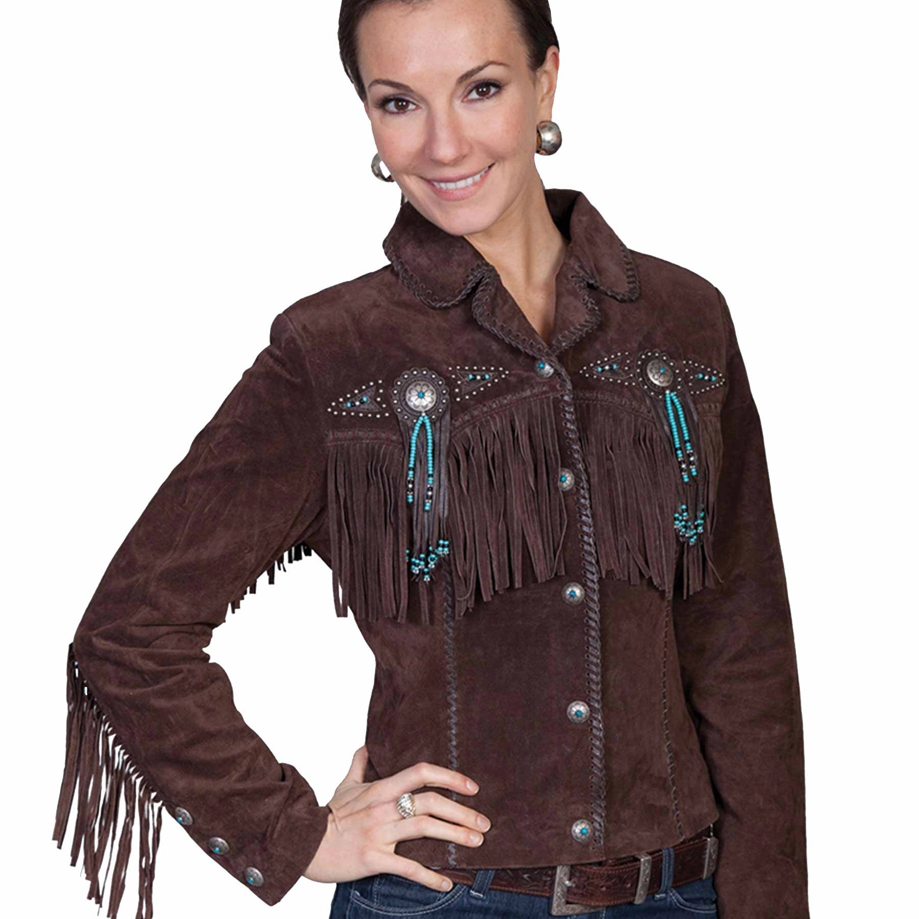 Scully Beaded Fringe - Women's Leather Jacket
