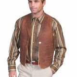Scully Conchos (965) – Men's Leather Vest (Closeout)