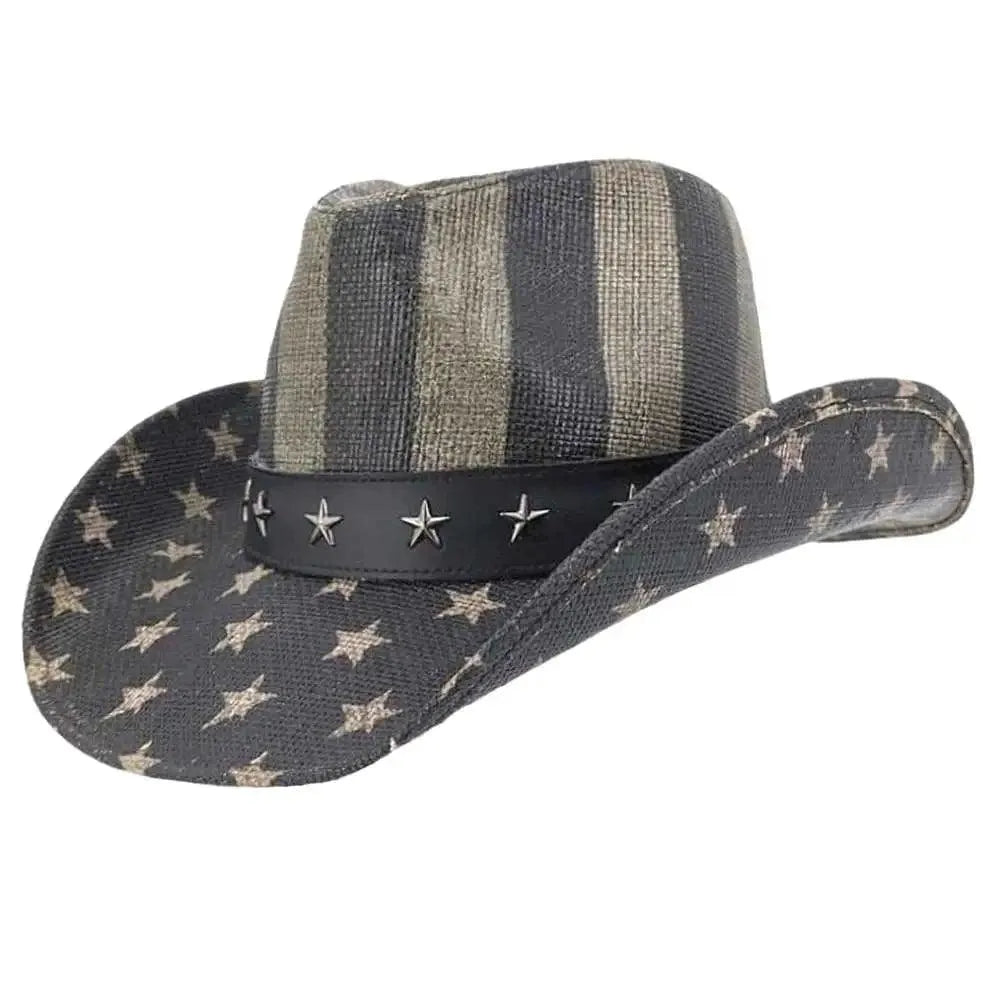 Deadwood Trading Liberty - American Flag Shapeable Straw Cowboy Hat - Hatcountry