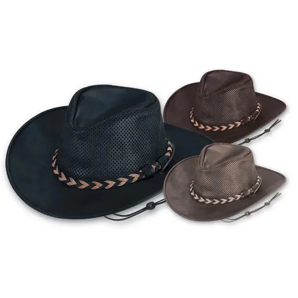 Minnetonka Airflow "Fold Up" Outback - Leather Australian Hat - Hatcountry