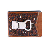 Nocona Filigree Inlay - Mens Bi-Fold Money Clip