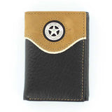 Nocona Two-Toned Star Concho - Mens Tri-Fold Wallet