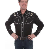 Scully Dead Man's Hand - Embroidered Men's Western Shirt