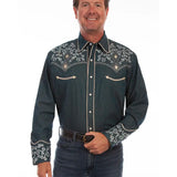 Scully Diamondback Scroll - Embroidered Men's Western Shirt