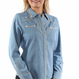 Scully Arrow Tips - Women's Denim Western Shirt