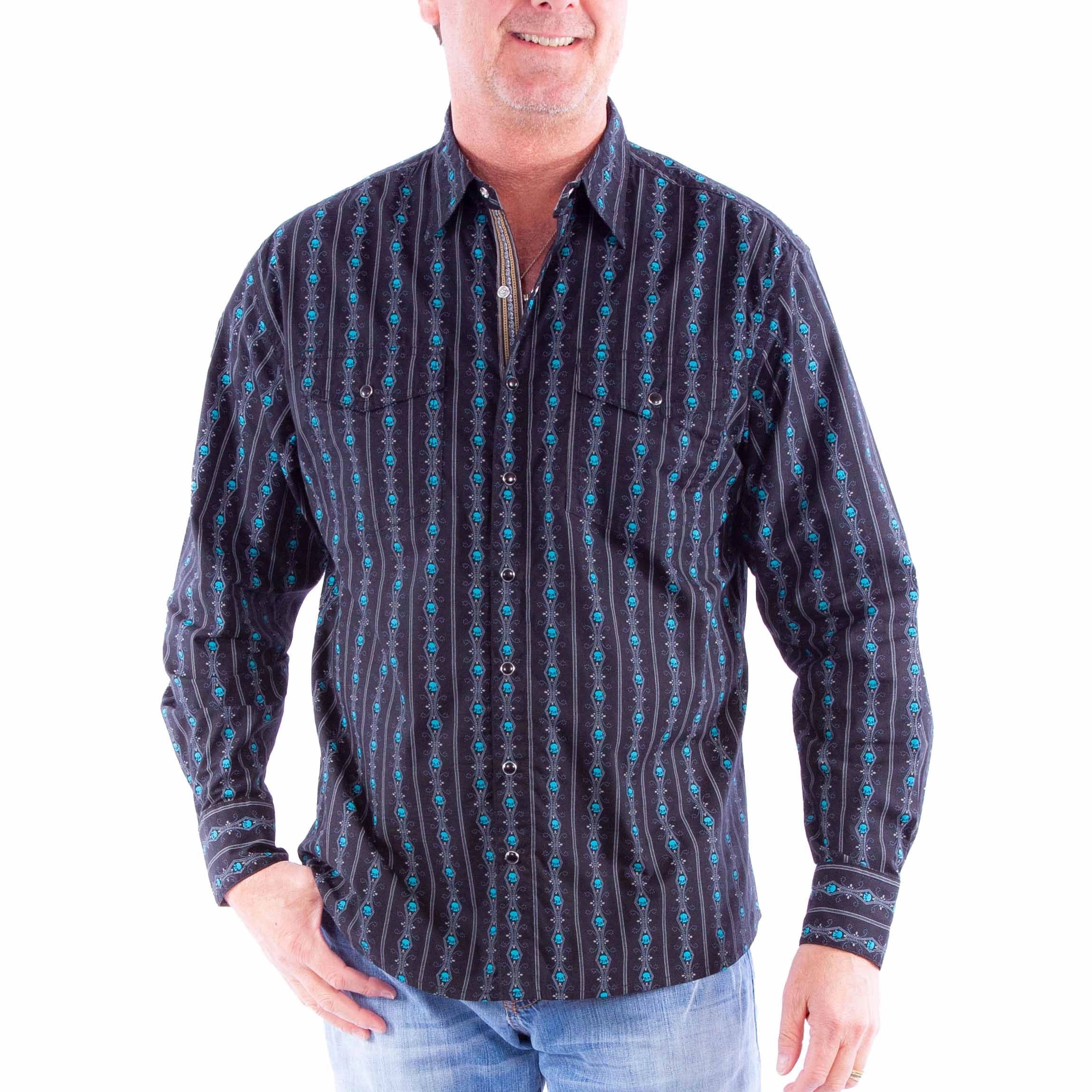 Scully Skull Stripes (PS-093) - Men's Dress Shirt