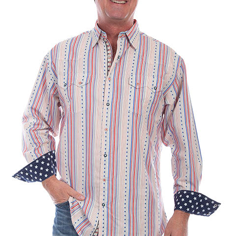 Scully Stripes N' Stars - Men's Dress Shirt