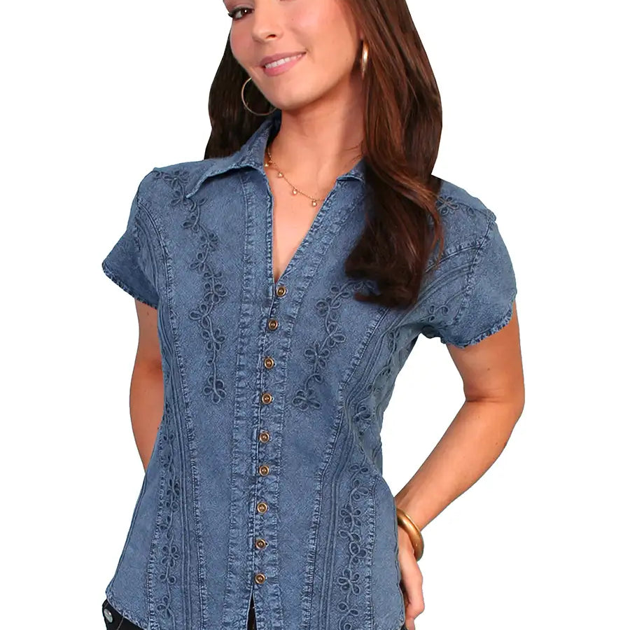 Scully Cantina Short Sleeve Blouse (PSL-066) - Women's Shirt