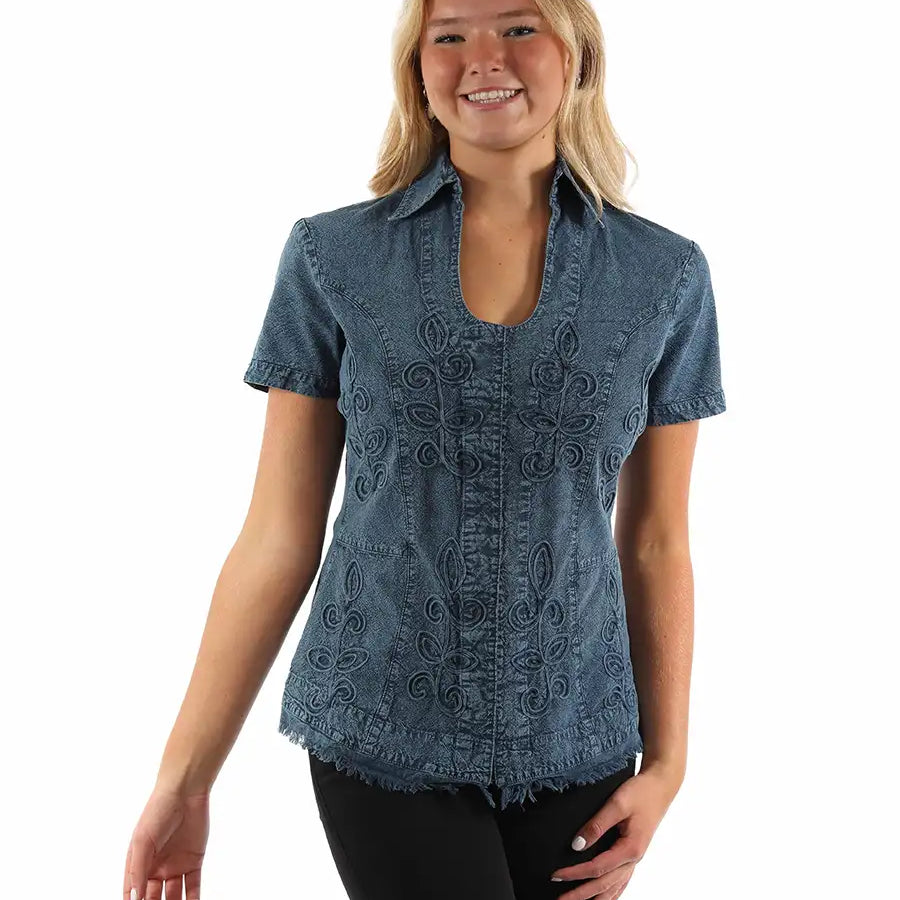 Scully Cantina Short Sleeve Blouse (PSL-273) - Women's Shirt