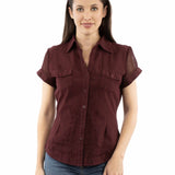 Scully Floral Front - Women's Short Sleeve Blouse