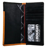 HOOey "Ryder" Hand Tooled Rodeo Rough  (Tan/Red) - Men's Rodeo Wallet