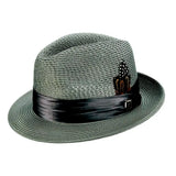 Stacy Adams Dublin- Milan Straw Fedora Hat