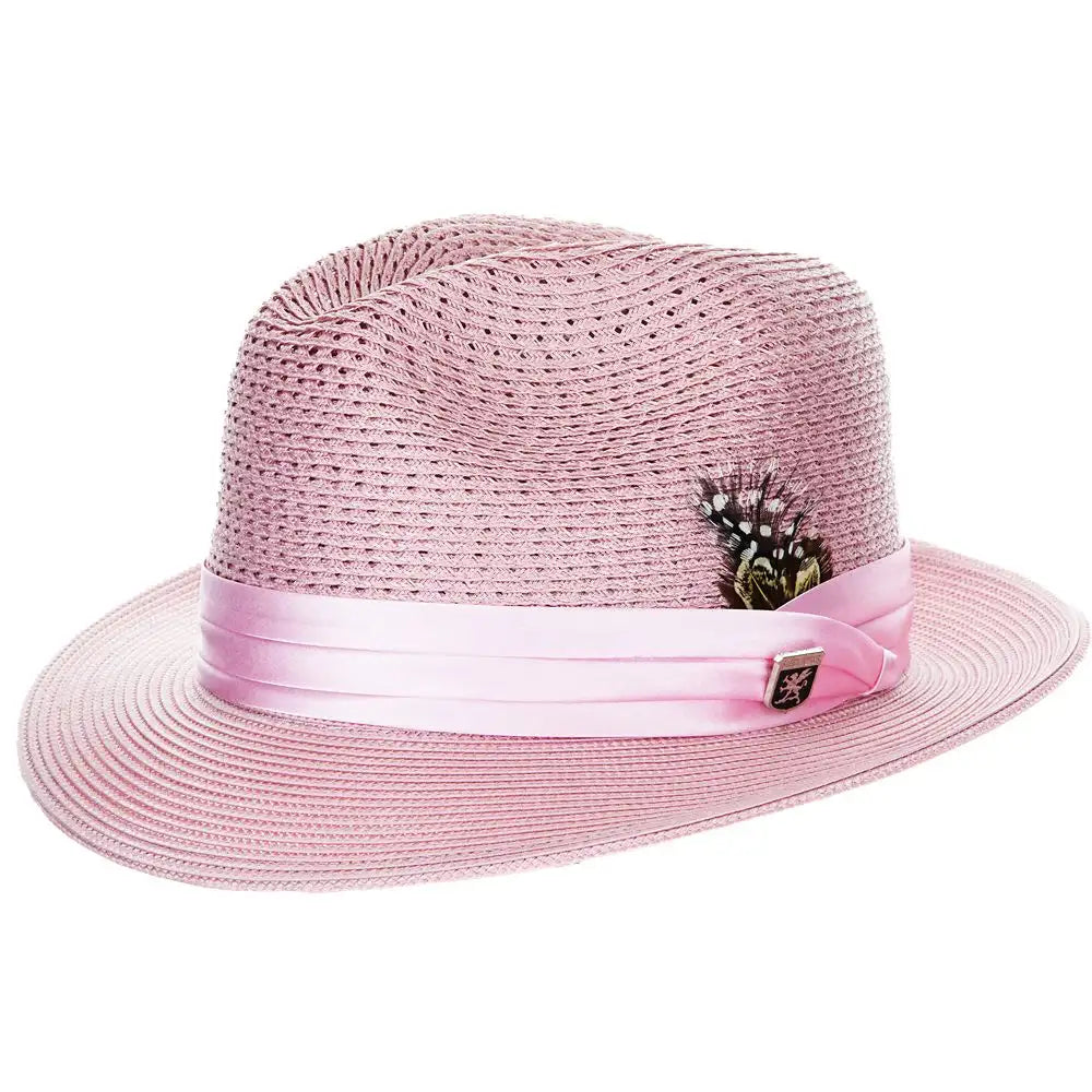 Stacy Adams Dublin- Milan Straw Fedora Hat
