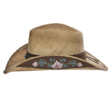 Scala Desert Rose - Embroidered Raffia Straw Outback Hat