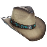 Scala Amanda - Embroidered Applique Toyo Cowgirl Hat