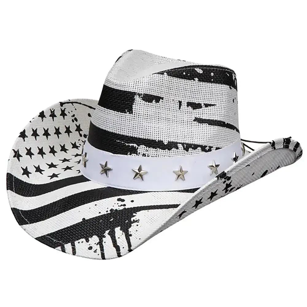 Deadwood Trading One Nation - American Flag Shapeable Straw Cowboy Hat - Hatcountry