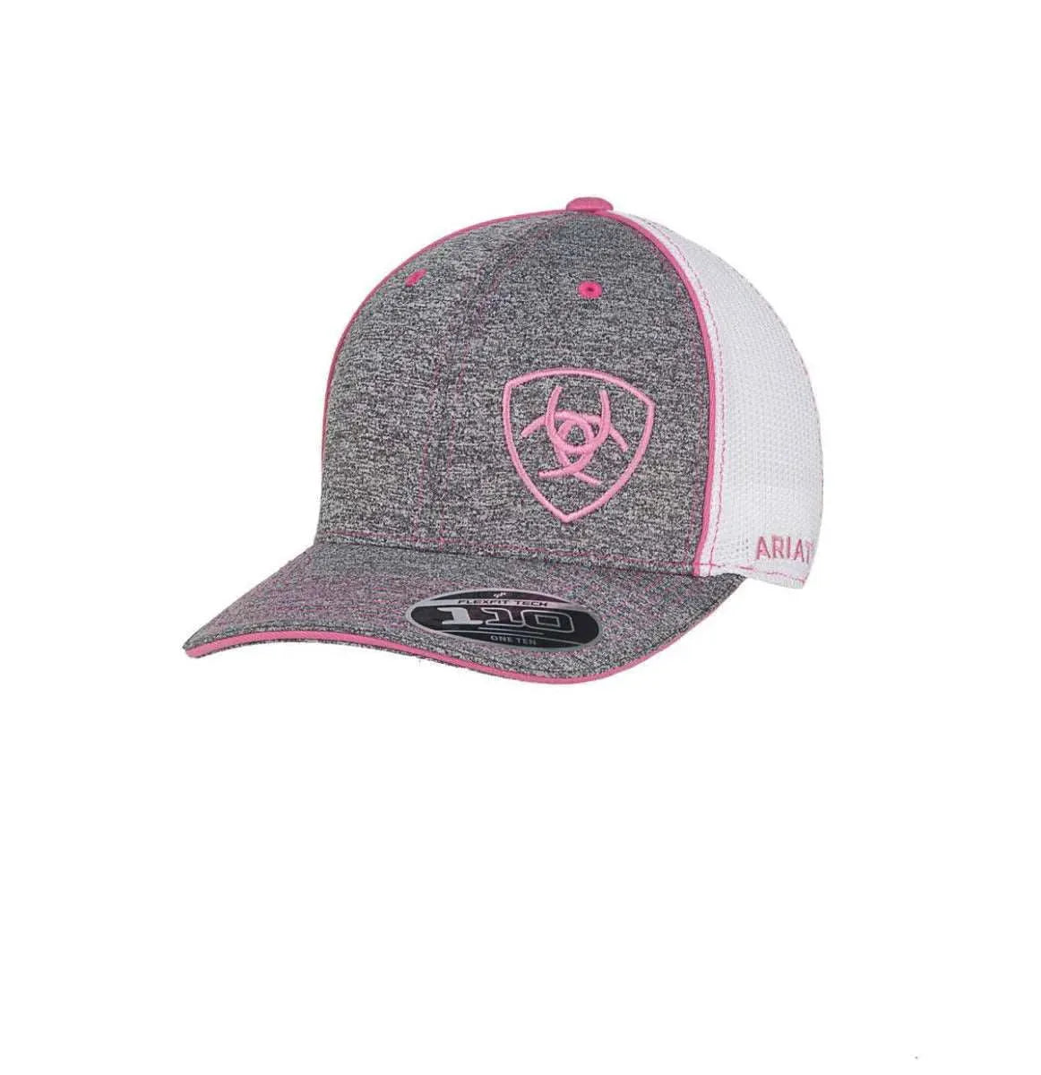 ARIAT Offset Pink Shield (Grey/White) - Trucker Cap - Hatcountry