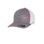 ARIAT Offset Pink Shield (Grey/White) - Trucker Cap - Hatcountry